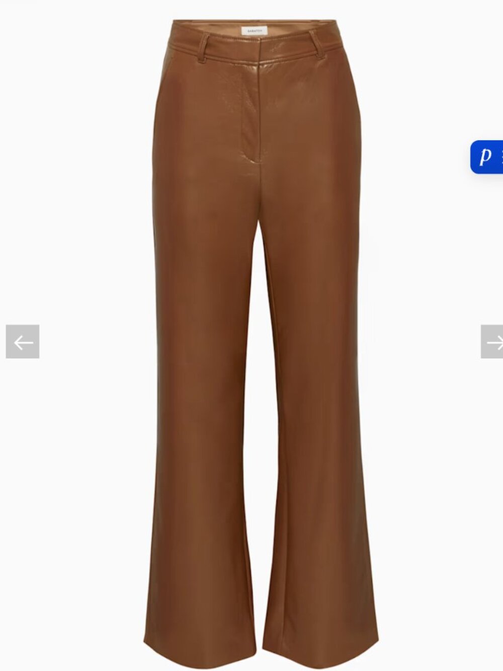 Aritzia- Babaton Agency Pant Brown High-waisted Vegan Leather pants